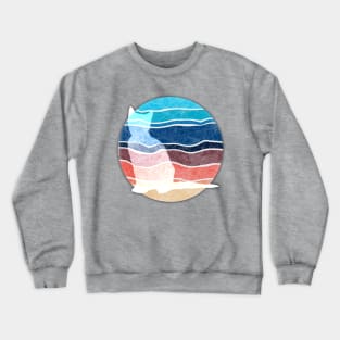 Vintage Beach Cat light Crewneck Sweatshirt